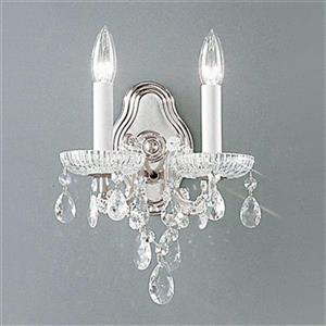 Classic Lighting Maria Theresa Collection Chrome Crystalique 2-Light Wall Sconce