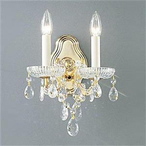 Classic Lighting Maria Theresa Collection Olde World Gold Crystalique 2-Light Wall Sconce
