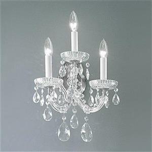 Classic Lighting Maria Theresa Collection Chrome Crystalique 3-Light Wall Sconce