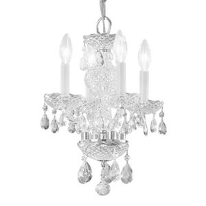 Classic Lighting Monticello 15-in Chrome Italian Crystal 4-Light Mini Chandelier
