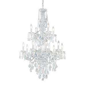 Classic Lighting Monticello Collection 27-in x 42-in 24k Gold Plate Crystalique 12-Light Chandelier