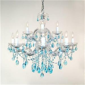 Classic Lighting Rialto Traditional Collection 28-in x 27-in Chrome Crystalique Sapphire 12-Light Chandelier