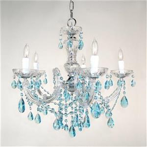 Classic Lighting Rialto Traditional Collection 22-in x 23-in Chrome Crystalique Sapphire 5-Light Chandelier