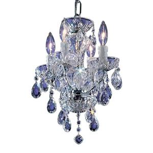 Classic Lighting Daniele Collection 11-in x 15-in Chrome Italian Crystal 4-Light Mini Chandelier