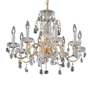 Classic Lighting Daniele Collection 25-in x 20-in Gold Plated Italian Crystal 8-Light Chandelier