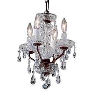 Classic Lighting Daniele Collection 11-in x 15-in Chrome Crystalique 4-Light Upgrade Mini Chandelier