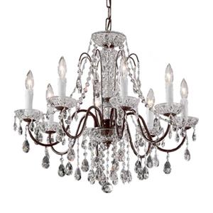 Classic Lighting Daniele Collection 25-in x 22-in English Bronze Crystalique 8-Light Upgrade Chandelier