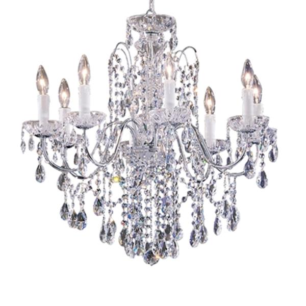 Classic Lighting Daniele Collection 25-in x 25-in Gold Plated Crystalique 8-Light Premium Chandelier