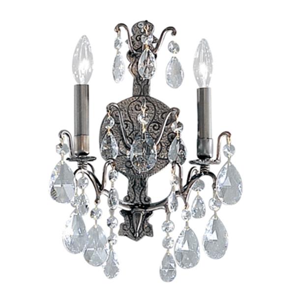 Classic Lighting Versailles Antique Bronze Crystalique 2-Light Wall Sconce