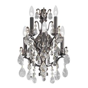 Classic Lighting Versailles Antique Bronze Swarovski Spectra 5-Light Transitional Wall Sconce
