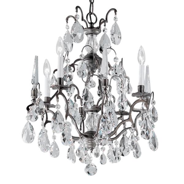 Classic Lighting Versailles Collection 20-in x 24-in Antique Bronze Crystalique 7-Light Chandelier
