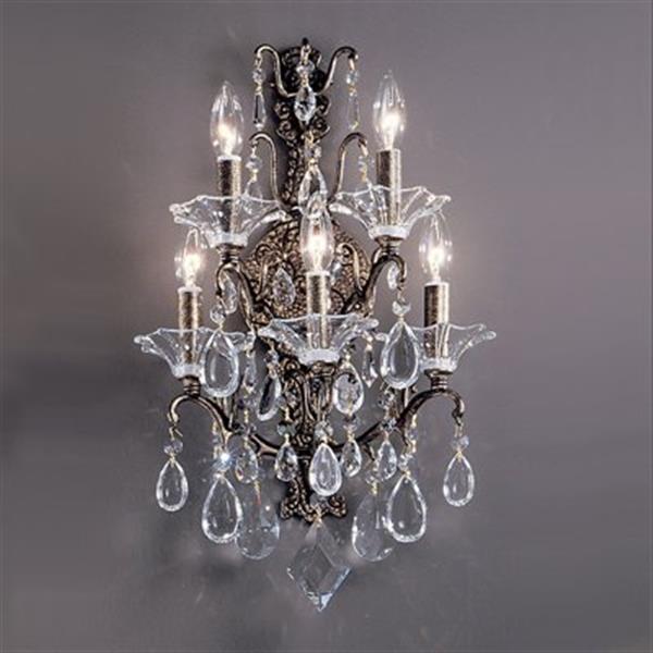 Classic Lighting 5 Light Garden Versailles Antique Bronze with Grapes Amethyst Wall Sconce