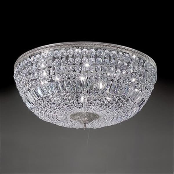 Classic Lighting Chrome Crystal Baskets Flush Mount Ceiling Light RONA