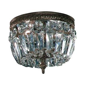 Classic Lighting Olde Roman Bronze Crystal Baskets Flush Mount Ceiling Light