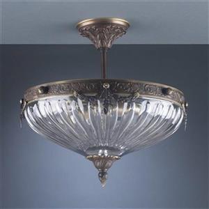 Classic Lighting Warsaw 3-Light Roman Bronze Semi Flush Ceiling Light