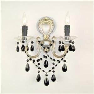 Classic Lighting 2 Light Via Veneto 24K Gold Plate Swarovski Strass Wall Sconce