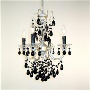 Classic Lighting Via Veneto Collection 17-in x 25-in Millennium Silver Crystalique 4-Light Mini Chandelier