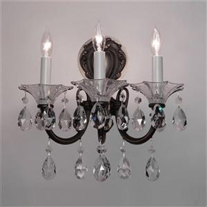 Classic Lighting Via Lombardi Champagne Pearl Strass Golden 3-Light Wall Sconce