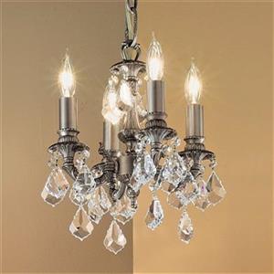 Classic Lighting Majestic Collection 10-in x 12-in Aged Pewter Crystalique-Plus 4-Light Mini Chandelier
