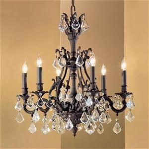 Classic Lighting Majestic Collection 25-in x 27-in French Gold Swarovski Strass 6-Light Chandelier