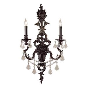 Classic Lighting Majestic Imperial 29-in x 16-in French Gold with Swarovski Strass 2-Light Wall Sconce