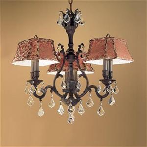 Classic Lighting Majestic Collection 36-in Aged Brass Strass Golden Teak 6-Light Dinette Chandelier