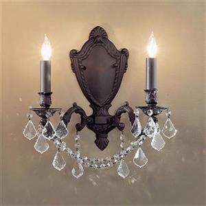 Classic Lighting Chateau Imperial French Gold Crystalique Golden Teak 3-Light Wall Sconce