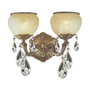 Classic Lighting Alexandria Satin Bronze Swarovski Strass 2-Light Wall Sconce