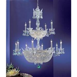 Classic Lighting 32-Light Chrome Crown Jewels Chandelier