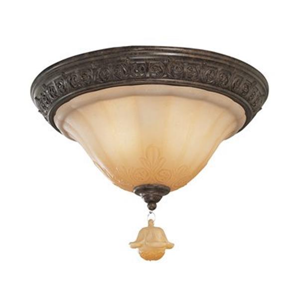 Classic Lighting 2-Light Tortoise Shell Riviera Flush Mount Ceiling Light