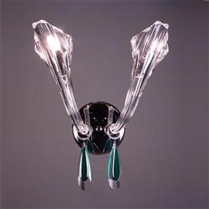 Classic Lighting Inspiration 13-in x 10-in Chrome/Oriental Green 2-Light Wall Sconce