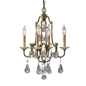 Feiss Valentina Collection 16.10-in Oxidized Bronze 4-Light Mini Chandelier