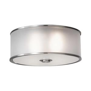 Feiss 2-Light Brushed Steel Casual Luxury Flush Mount Ceiling Light