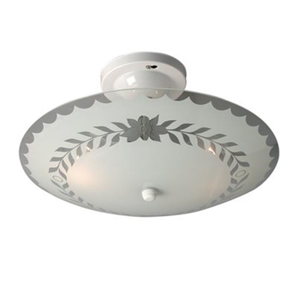 Galaxy White Round Bedroom Semi Flush Ceiling Light 600655 | RONA