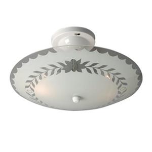 Galaxy White Round Bedroom Semi Flush Ceiling Light