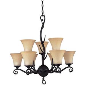 Amlite Lighting Renaissance Forged Iron 9-Light Chandelier