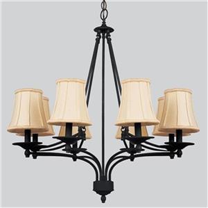 Amlite Lighting Hampshire Textured Black 8-Light Chandelier