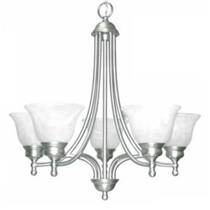 Amlite Lighting Del Mar Brushed Nickel 5-Light Chandelier
