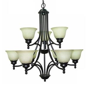 Amlite Lighting Del Mar Weathered Bronze 9-Light Chandelier