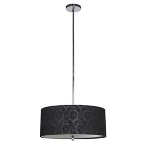 Amlite Lighting 4-Light Broadway Chrome/Black Large Pendant Light