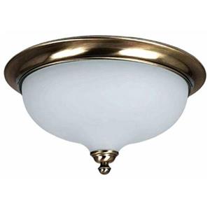 Amlite Lighting 2-Light Vintage Brass Hampton Flush Mount Ceiling Light