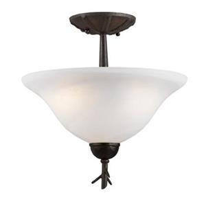 Amlite Lighting Vermont 2-Light Forged Iron Semi Flush Ceiling Light