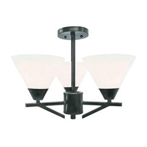 Amlite Lighting Meridian 3-Light Weathered Bronze Semi Flush Ceiling Light