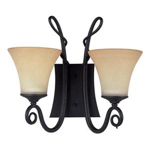 Amlite Lighting Renaissance 14-in x 18-in Forged Iron 2-Light Wall Sconce