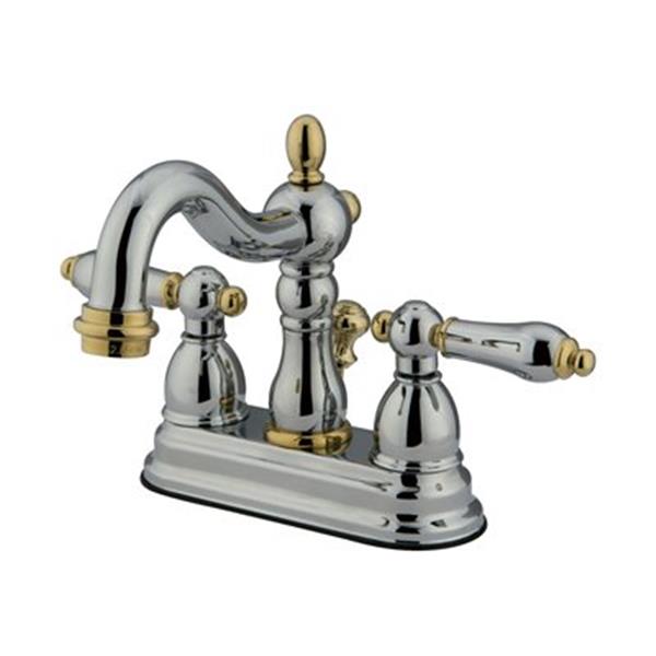 Elements of Design New Orleans 6.31-in Chrome/Polished Brass Centerset Faucet