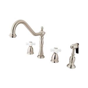 Elements of Design New Orleans Adjustable Satin Nickel Kitchen Faucet With Sprayer