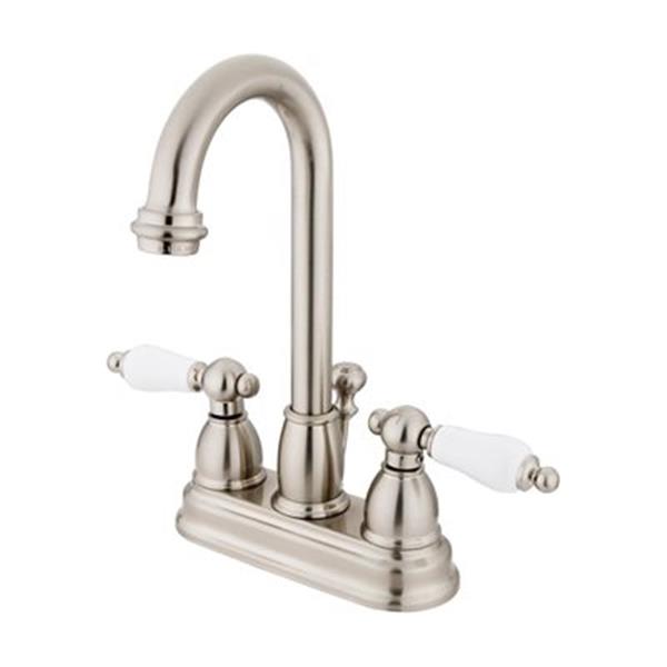 Elements of Design Chicago 10-in Satin Nickel Deck Centerset Faucet