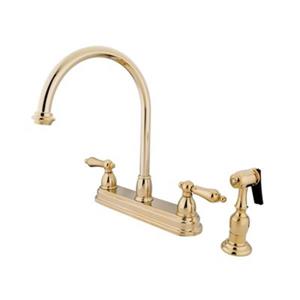 Elements of Design Chicago Polished Brass Kitchen Faucet With Sprayer