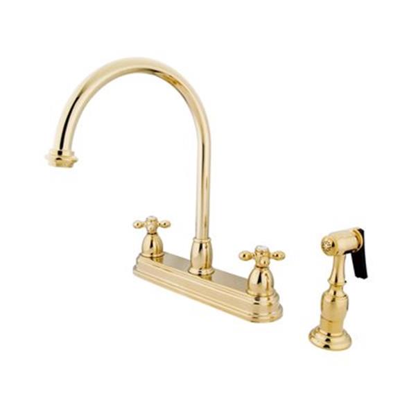 Elements Of Design Chicago Polished Brass Kitchen Faucet With Sprayer   330047882 MainImage 001 L 