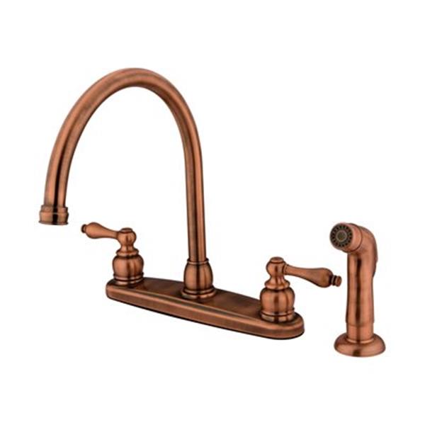 Elements of Design Antique Copper Victorian Goose Neck Kitchen Faucet